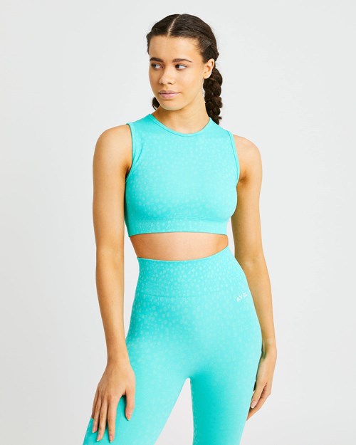 AYBL Evolve Speckle Seamless Crop Vest Verdes | VIMDOPT-58