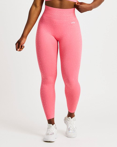 AYBL Evolve Speckle Seamless Leggings Coral Rosas | CIEBRDN-61