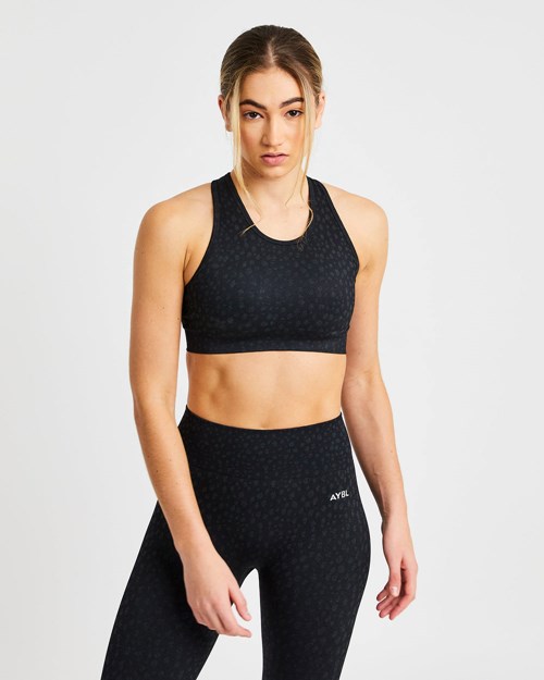 AYBL Evolve Speckle Seamless Sports Bra Negros | DVOBHTA-92