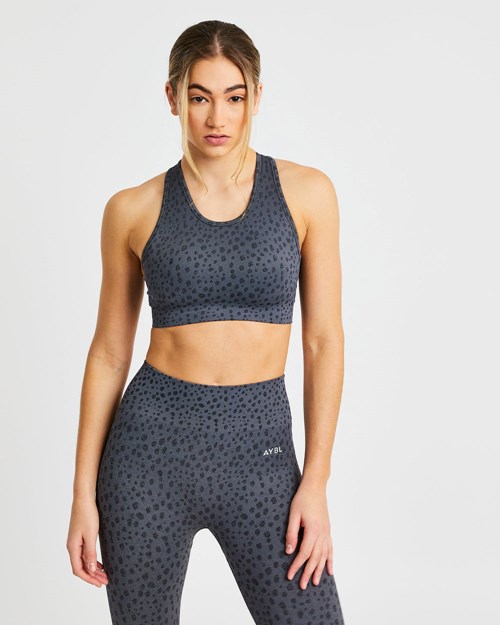 AYBL Evolve Speckle Seamless Sports Bra Charcoal | EPXHGFK-39