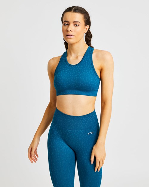 AYBL Evolve Speckle Seamless Sports Bra Teal | FPILZGE-14