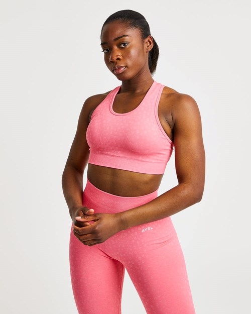 AYBL Evolve Speckle Seamless Sports Bra Coral Rosas | UBLEFVD-16