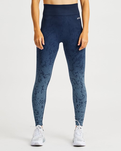 AYBL Flare Seamless Leggings Azules | DPWLOTS-13