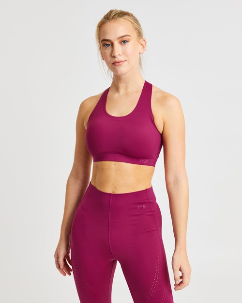 AYBL Fusion Sports Bra Berry Wine | SQDJOPL-58