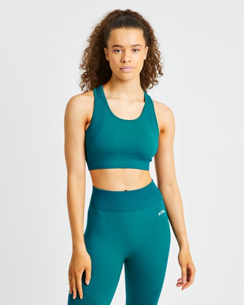 AYBL Ignite Seamless Sports Bra Hyper Teal | SKRDOXF-14