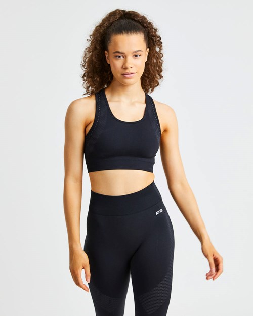 AYBL Ignite Seamless Sports Bra Negros | GTRHOUF-38