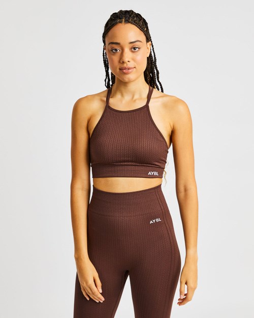 AYBL Luxe Seamless Crop Tank Top Marrom | QLTYPNZ-67