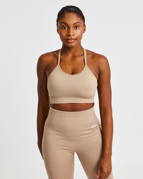 AYBL Luxe Seamless Sports Bra Mocha | WVULXQT-39