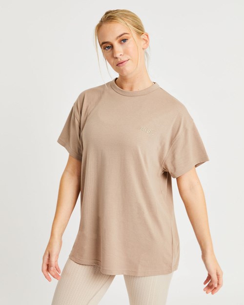 AYBL Luxe T Shirt Mocha | NLCWKZT-50