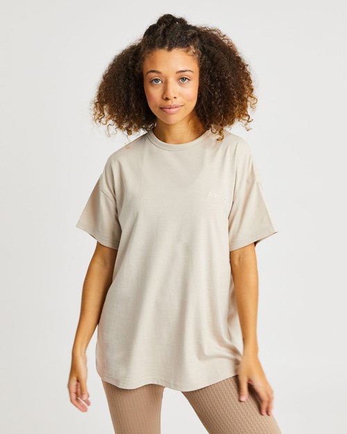 AYBL Luxe T Shirt Sand | AWTKOFY-51