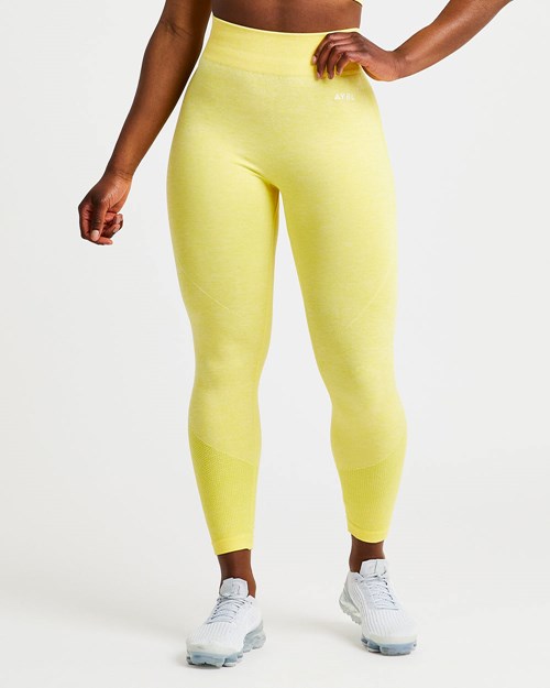 AYBL Motion Seamless Leggings Amarillos | ZHSMQEL-46