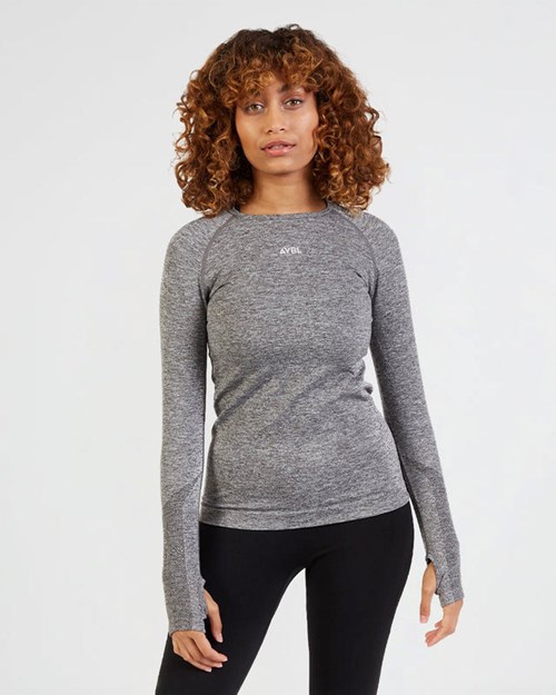 AYBL Motion Seamless Long Sleeve Top Grises | LQGBPTZ-65