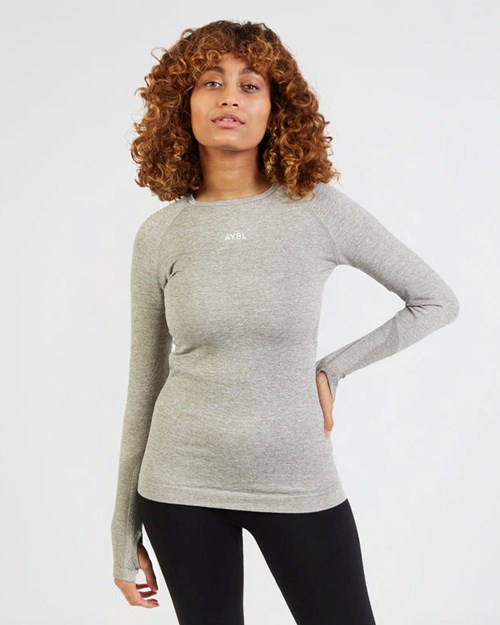 AYBL Motion Seamless Long Sleeve Top Kaki | CQTVIMU-25