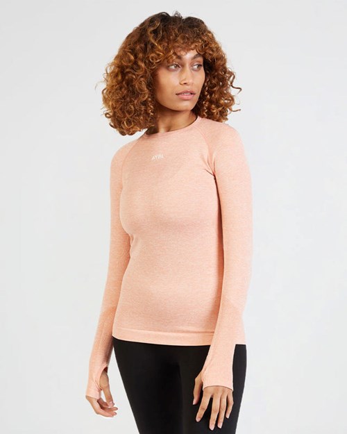 AYBL Motion Seamless Long Sleeve Top Peach | GNZJLAM-24