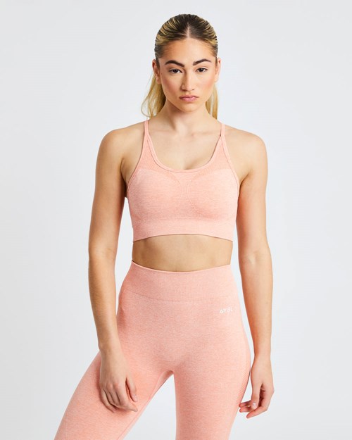 AYBL Motion Seamless Sports Bra Peach Marl | AORZJWN-70