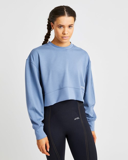 AYBL Oversized Crop Jumper Azules | UTYHKSC-98