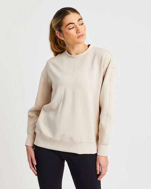 AYBL Oversized Jumper Creme | JSXUCHQ-18
