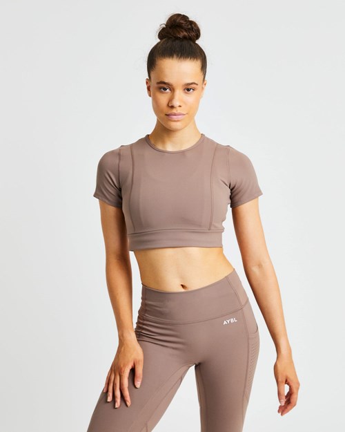 AYBL Pace Crop Top Marrom | WNBKYMF-65