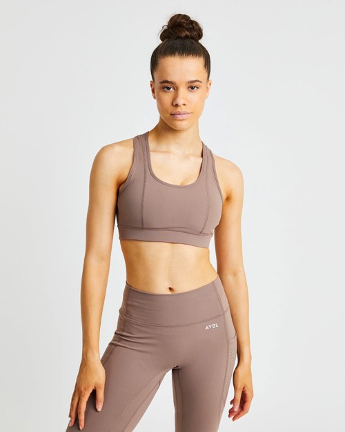 AYBL Pace Sports Bra Marrom | GLWVKCN-54