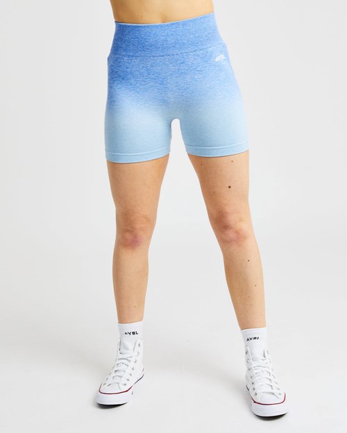 AYBL Pulse Ombré Seamless Shorts Azules | TBXGNQR-56