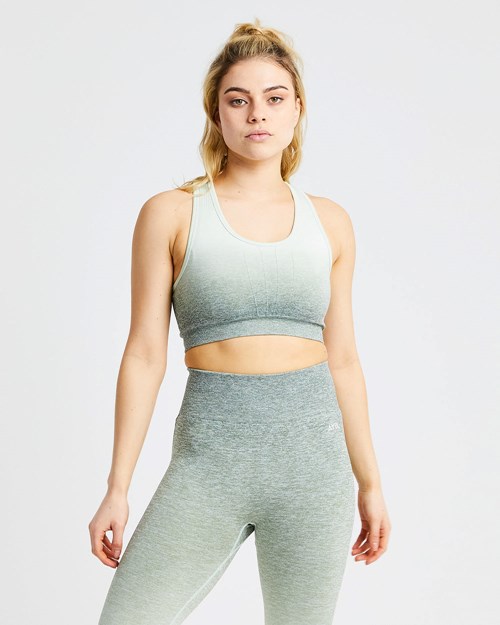 AYBL Pulse Ombré Seamless Sports Bra Kaki | BZDJGSH-30