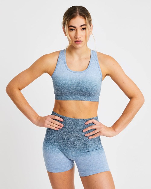 AYBL Pulse Ombré Seamless Sports Bra Teal | LRDOMFE-07