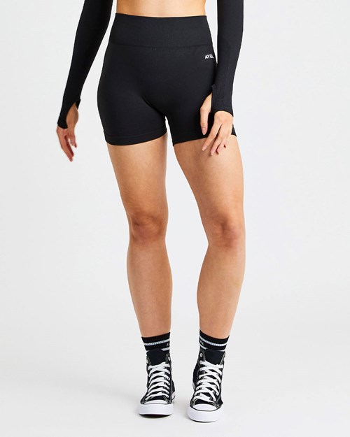 AYBL Pulse Seamless Shorts Negros | XQKWYHT-98