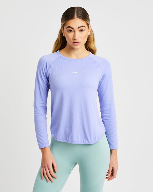 AYBL Reform Seamless Long Sleeve T Shirt Morados | MGVHWRJ-34