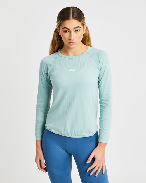 AYBL Reform Seamless Long Sleeve T Shirt Verdes | PFUVGIZ-18