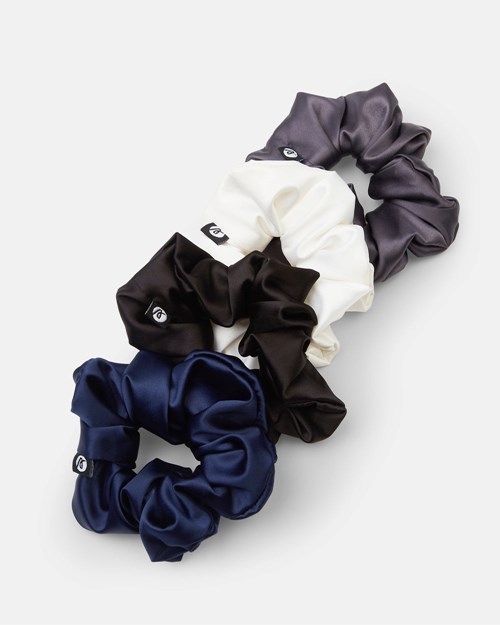 AYBL Scrunchie 4 Pack White/Black/Charcoal/Navy | AWVFNPR-84