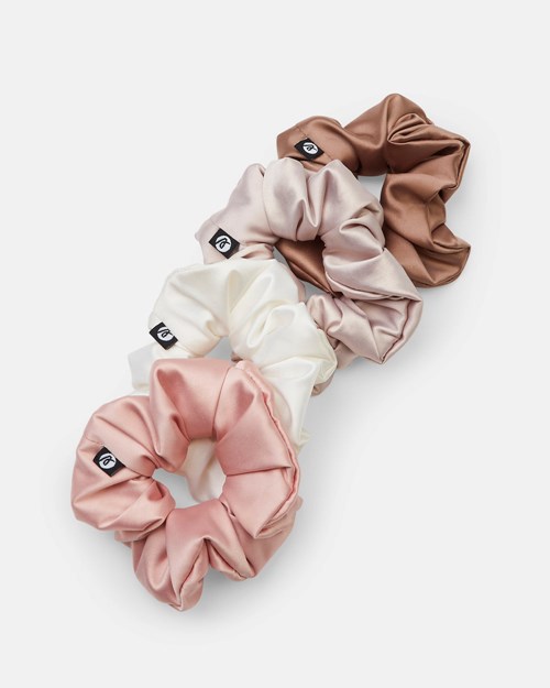AYBL Scrunchie 4 Pack White/Champagne/Pink/Mocha | MCBROKG-45
