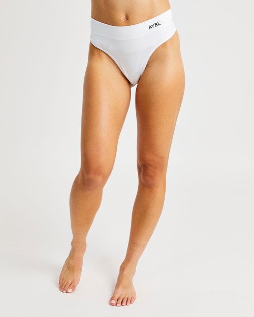 AYBL Seamless High Rise Tanga Blancos | MLZKVHP-80