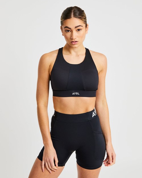 AYBL Sportive High Neck Sports Bra Negros | OGAYWVD-80