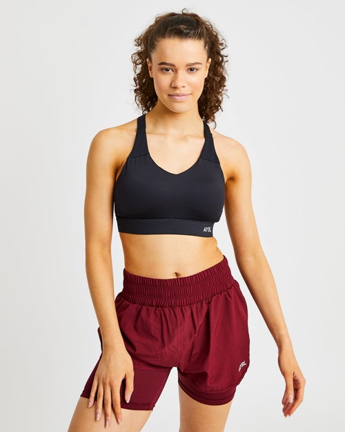 AYBL Sportive Open Back Sports Bra Negros | JLOSDIF-38