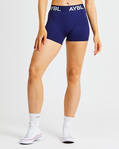 AYBL Staple Seamless Low Rise Shorts Azul Marino | ZQXUGOP-93