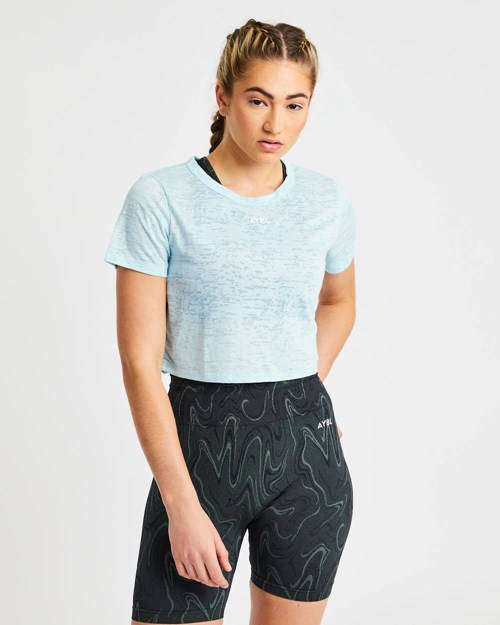AYBL Velocity Crop T Shirt Azules | GIZESJW-75