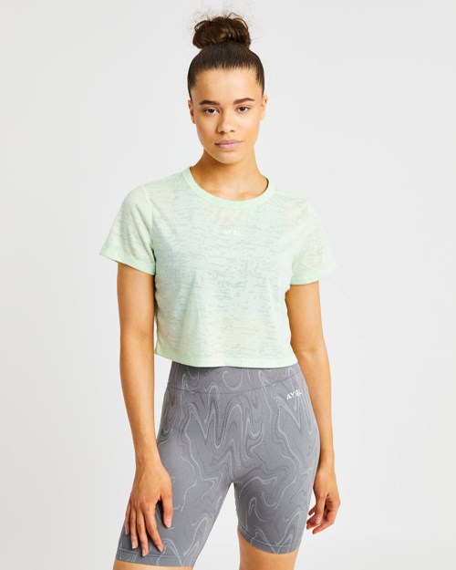 AYBL Velocity Crop T Shirt Verde Menta | KTUNFWM-25