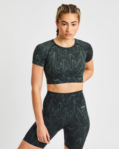 AYBL Velocity Seamless Crop Top Negros | SFHEWDY-25