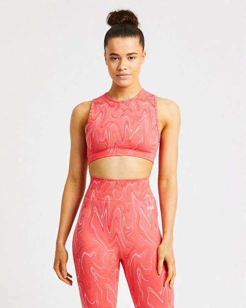 AYBL Velocity Seamless Crop Vest Coral | FZINHRD-69