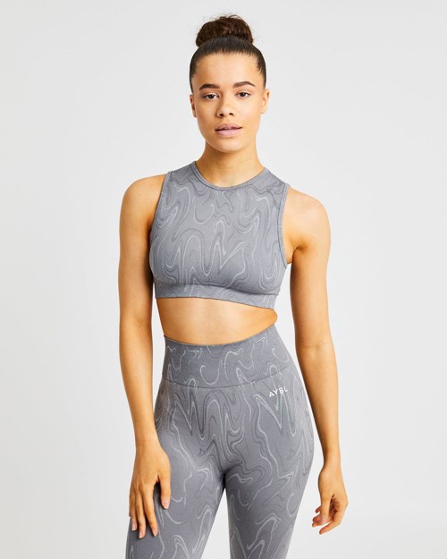 AYBL Velocity Seamless Crop Vest Grises | VOWDKGC-40