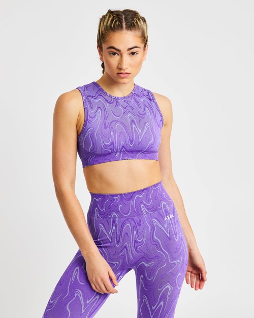 AYBL Velocity Seamless Crop Vest Morados | POYNSVD-52