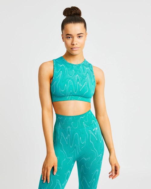 AYBL Velocity Seamless Crop Vest Turquesa | WGCPTZA-90