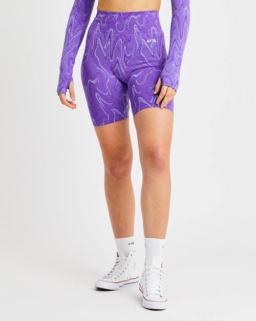AYBL Velocity Seamless Shorts Morados | OIHVZMP-73