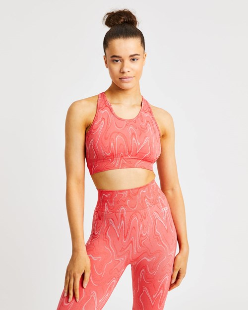 AYBL Velocity Seamless Sports Bra Coral | TJLXEKC-48