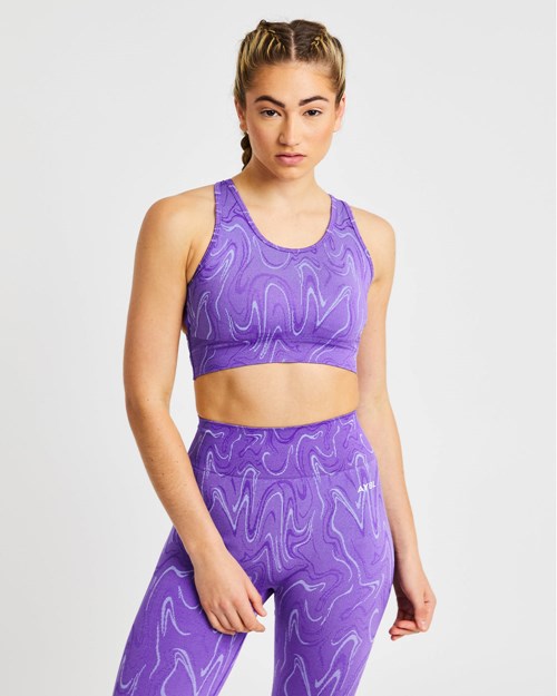 AYBL Velocity Seamless Sports Bra Morados | LWKYBOF-28