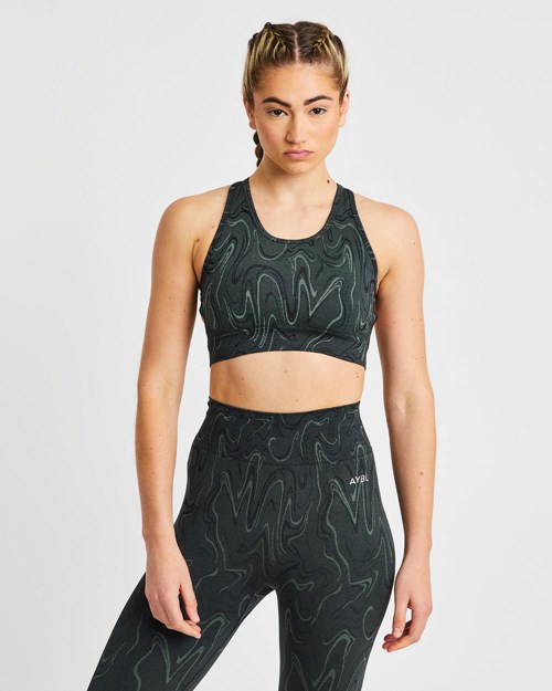 AYBL Velocity Seamless Sports Bra Negros | JYMHNLB-20