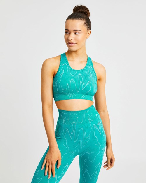 AYBL Velocity Seamless Sports Bra Turquesa | BWEGHCR-06